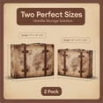 thumbnail image 2 of Old World Map Leather Vintage Style Suitcase with Straps, Set of 2, 2 of 6