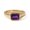 Rose Plated, variant on Solitaire Emerald Cut Amethyst Signet Ring, Chunky Yellow Gold Plated Anniversary Band, Men's Wedding Ring, February Birthstone Ring, Handmade Jewelry