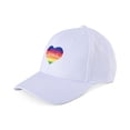 thumbnail image 2 of The Phluid Project Rainbow Heart Baseball Cap, White, 2 of 4