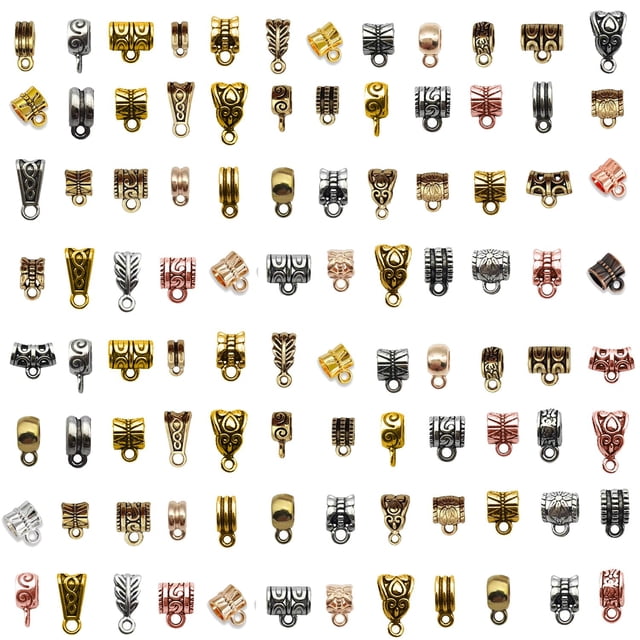 Perlas espaciadoras de metal, 140 unidades, plateadas y doradas