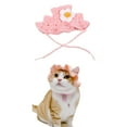 thumbnail image 1 of Methold Lindo gorro de rana y gato tejido a crochet, gorro de pata de Halloween para mascota, gorro de punto suave para Halloween, gorro de Ropa para mascotas flor rosa METRO, 1 of 6