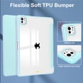 thumbnail image 5 of ELEHOLD Trifold Case for iPad Pro 13 inch 2024 -Slim Leather Auto Wake Sleep Kickstand Case Built-in Pencil Holder Acrylic Transparent Clear Back Shockproof Cover for iPad Pro 13" 2024,Skyblue, 5 of 8