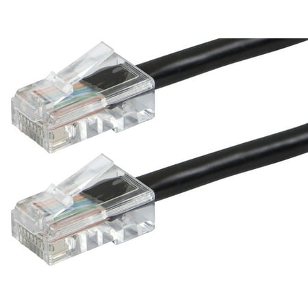 Black 5 Strand Monoprice Cat6 Ethernet Patch Cable - 5 Feet - Black, RJ45, Stranded, 550Mhz, UTP, Pure Bare Copper Wire, 24AWG - Zeroboot Series ()