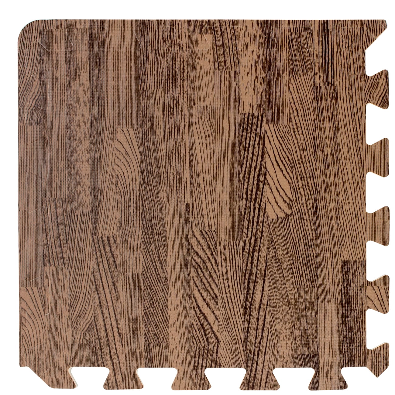 Sorbus Wood Grain Floor Mat 3/8-Inch Thick Foam Interlocking Flooring Tiles with Borders