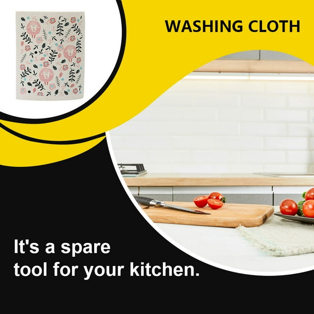 Pack of 10 Dishcloth Microfiber Absorbent Fast Dry Patterns Microfiber Portable Clean Tools Household Supply Cleaning Cloth Kitchen Supplies Dish Towels Sheep