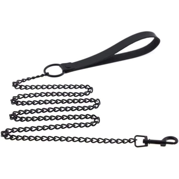 Leather and deals chain dog leads