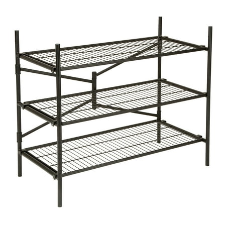Cosco Products 66713BLK1E Folding 3-Wire Shelf Freestanding Storage Unit, Black