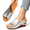 Silver, variant on Women's Croc-Embossed Wedge Mule Sandals, Open Toe Slip-On Platform Heels, Metallic Summer Shoes, Women's Sandals, Women's Slippers