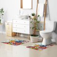 thumbnail image 6 of Yayeee Bath Rug for Bathroom Floor Non Slip Rectangle Fluffy Soft Absorbent Mat, 16"x24", Blue Floral Tomatoes, 6 of 7