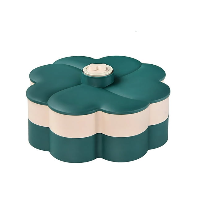 WREESH Double Layer Candy And Dried Fruit Plate Creative Rotating Design Dessert Plate