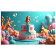 thumbnail image 1 of Mermaid Themed Colorful Ocean Banner with Coral Starfish Decorations Backdrop, Perfect for Birthday Party Under The Sea Themed Party Photography Props and Decors, 1 of 4