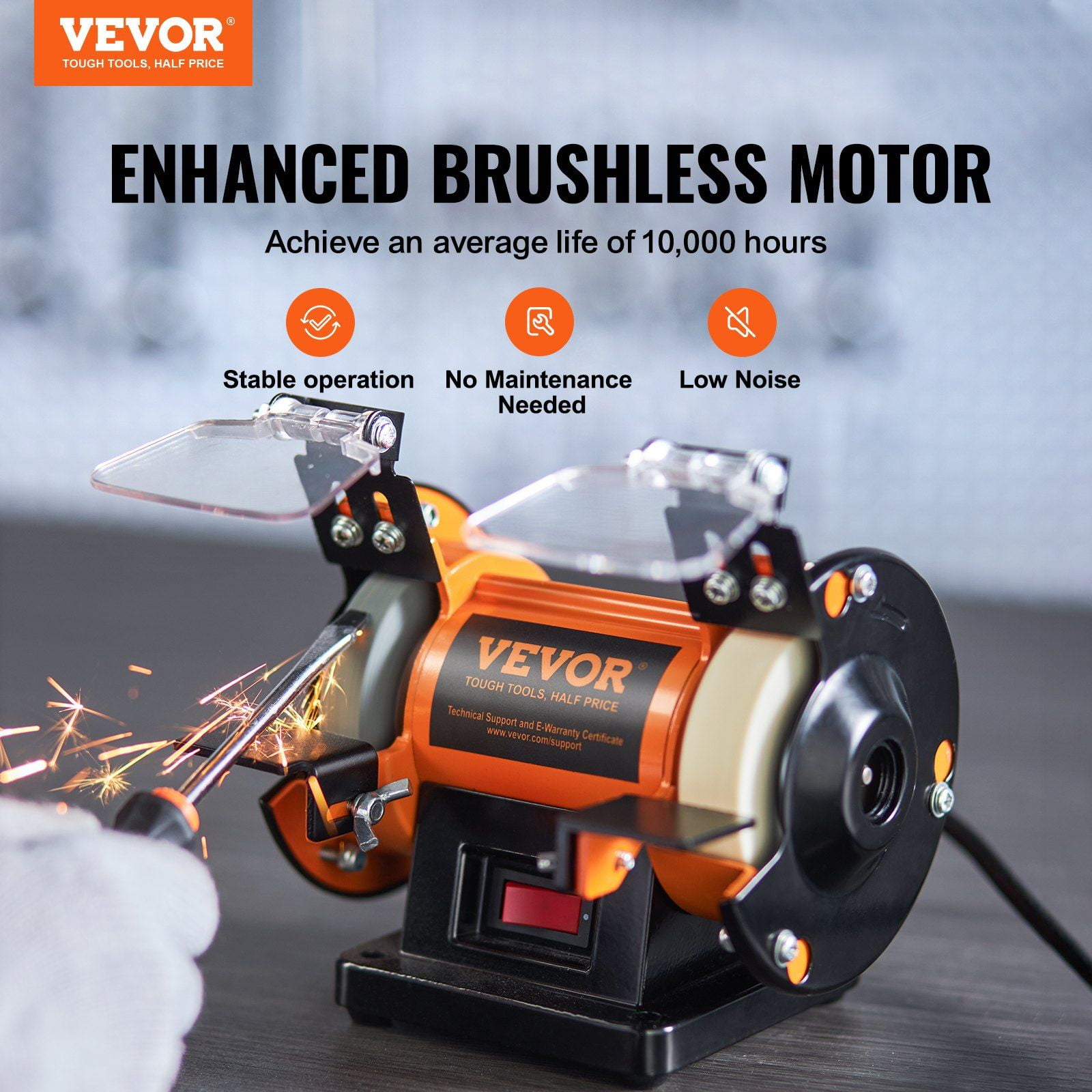 Professional Jewelry Polishing Machine with Variable Speed Control - Compact Bench Grinder Buffer for Quiet, Efficient Polishing & Buffing
