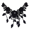 thumbnail image 3 of simhoa Black Embroidery Floral Lace Applique Decorated Lace Neckline Collar Sewing, 3 of 8
