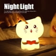 thumbnail image 3 of Luz nocturna para niños, linda lámpara de silicona con forma de gato, luz nocturna portátil con sensor táctil LED con grabación y cambio de color al tocar, luz inteligente, 3 of 5