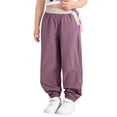 thumbnail image 4 of Xdegoge Tween Girls Jogger Pants Elastic Waist Athletic Loose Casual Wide Leg Sports Sweatpants with Pockets Running Sports Activewear Trousers, 4 of 9