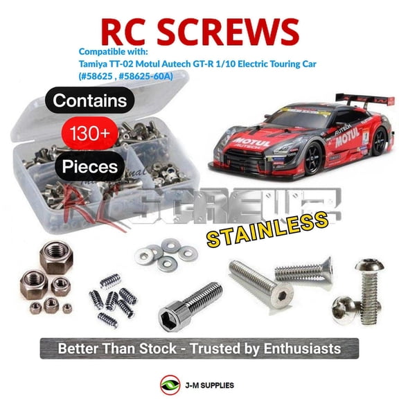 RCScrewZ Stainless Screw Kit tam252 for Tamiya TT-02 Motul Autech GT-R 58625-60A RC Car | SET