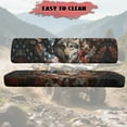 thumbnail image 4 of Uorisanigo UTV Seat Cover Universal Mule Seat Cushion Cover Fit for 3010 Diesel 4x4 2003-2008, Elastic Polyester Fabric Bench Seats Covers Full Protection(Camo American Flag Wolf Hunter), 4 of 7