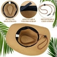 thumbnail image 3 of EINSKEY Straw Cowboy Hats for Men, Western Cowgirl Hat Women Wide Brim Fedora for Beach,Khaki, 3 of 7