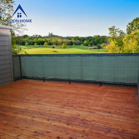 Backyard Patio Landscaping Ideas Alion Home Dark Green Elegant Privacy Screen for Backyard, Deck, Patio, Balcony, Pool, Fence 3'x16' ()