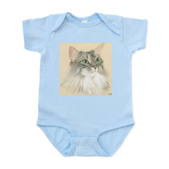 CafePress - Norwegian Forest Cat Painting Infant Bodysuit - Baby Light Bodysuit, Size Newborn - 24 Months