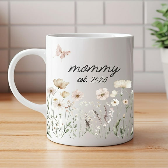New Mom Dad Est 2025 Mug for Parents to Be Gift Idea For New Mama New Daddy Gift Coffee Mug Set New Parents Present For 1st Time Mommy Dad, Ceramic Mug 11Oz
