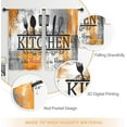 thumbnail image 3 of Burnt Orange Kitchen Curtains Short Small Funny Quotes Farmhouse Wooden Plank Wood Knife and Spoon Rod Pocket Black White Bedroom Living Room Treatment Fabric 2 Panels 27.5Wx39H Inch, 3 of 6