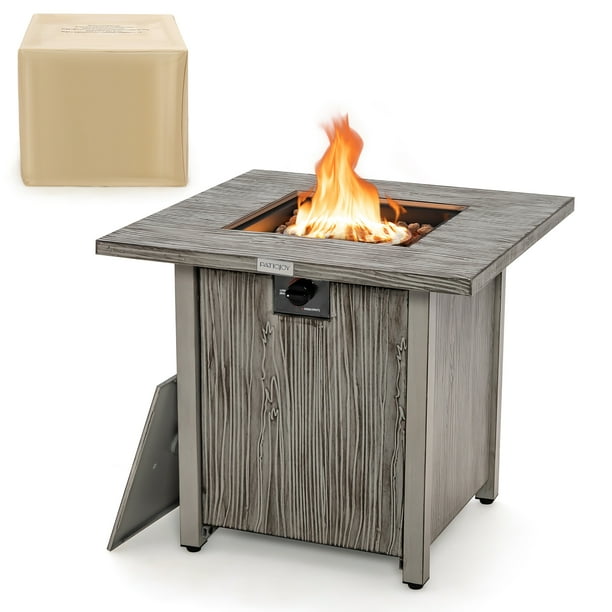Costway 28'' Patio Square Fire Pit Table 40,000 BTU Propane Gas Table