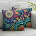 thumbnail image 3 of COMIO  Throw Pillow Covers Home Decor Floral Colorful Paisley Flower Asian Pillow Cases Decorative Outdoor Cushion Couch Sofa Pillowcases, 3 of 5