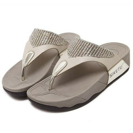 

DAFENGEA Women’s Fashion Flip Flops Sandals With Arch Support Comfortable Clip Toe Wedge Sandal Massage Function Outdoor Beach Summer Platform Thong Shoes