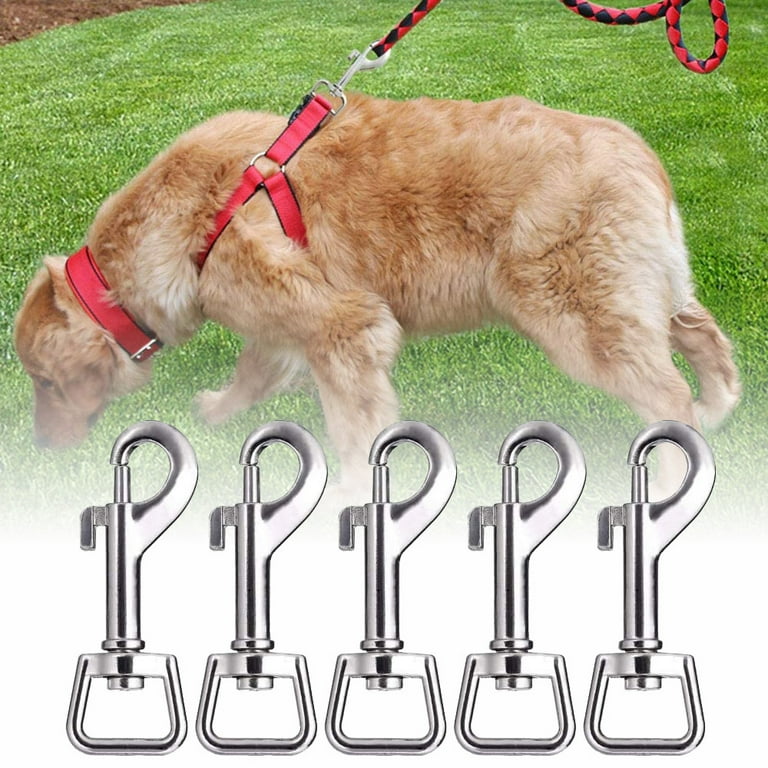 Metal Square Eye Keychain Pet Accessories Hardware Trigger Clip Swivel Snap  Hook Dog Lead Straps Hook Swivel Clasp Dog Collar Buckle SILVER 