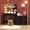 black, variant on Modern Vanity Desk with Mirror and Adjustable LED Lights – 8 Wide Storage Drawers & 2-Tier Shelves – 3 Lighting Modes with Adjustable Brightness – Vanity Table for Bedroom-PINK&BLACK