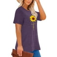 thumbnail image 3 of XCHQRTI Faith T Shirt Plus Women Graphic Tees Sunflower Christian Tops Clothes Short Sleeve, 3 of 8