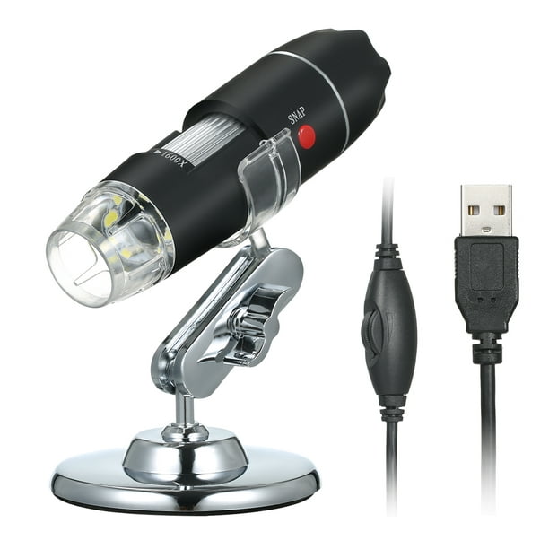 Microscope Numérique USB 1600X Caméra de Grossissement 8 LEDs avec Loupe  d'Inspection Portative Portable 