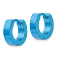 thumbnail image 2 of FB Jewels Stainless Steel Blue IP-Plated Hinged Hoop Earrings, 2 of 3