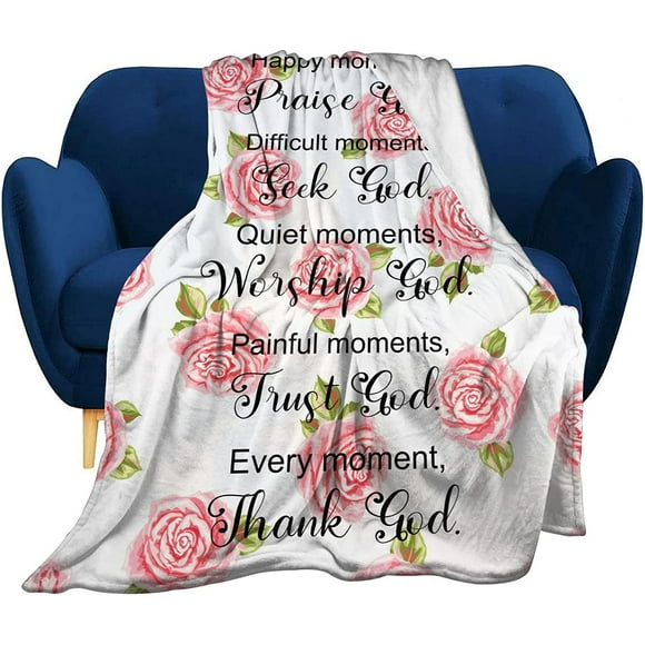 LHSHID Couverture Chrétienne Pensées Inspirantes Couverture en Flanelle Douce Légère 60x80 Po