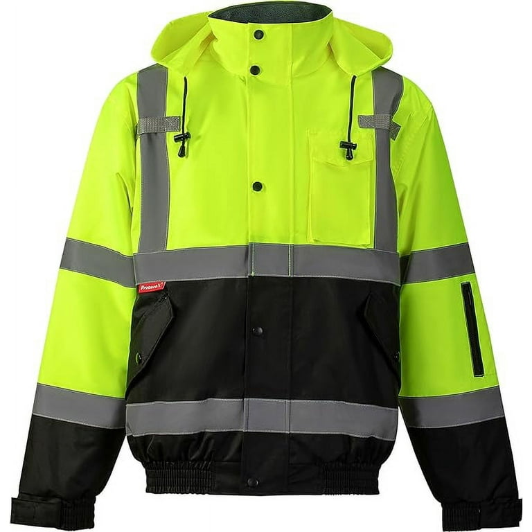 sesafety Reflective Jacket for Men, High Visibility Jackets for Men, Safety Jackets - Black - 4X-Large