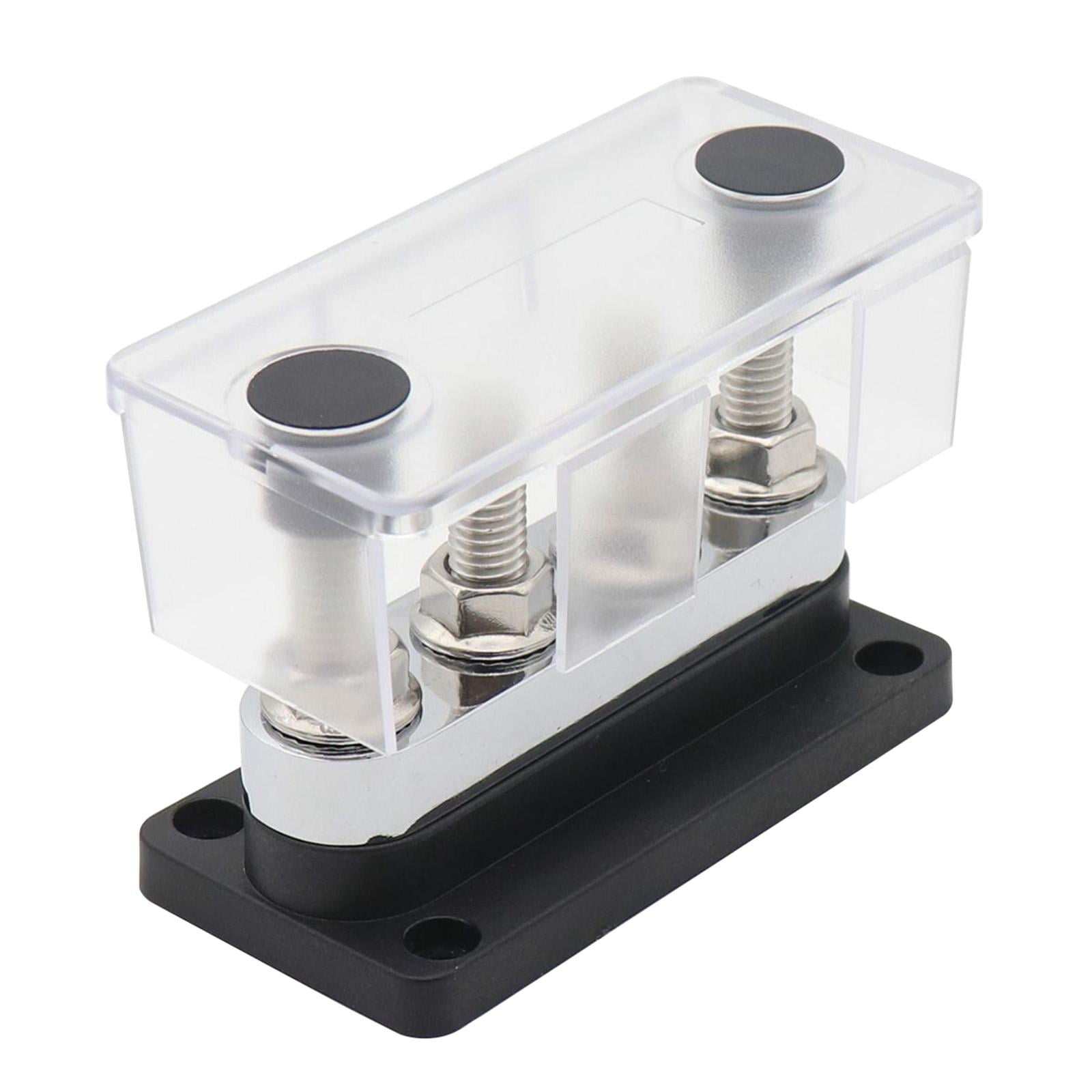 600A Bus Bar Power Distribution Block 4x 3/8inch Terminal Screws Heavy Duty with Black