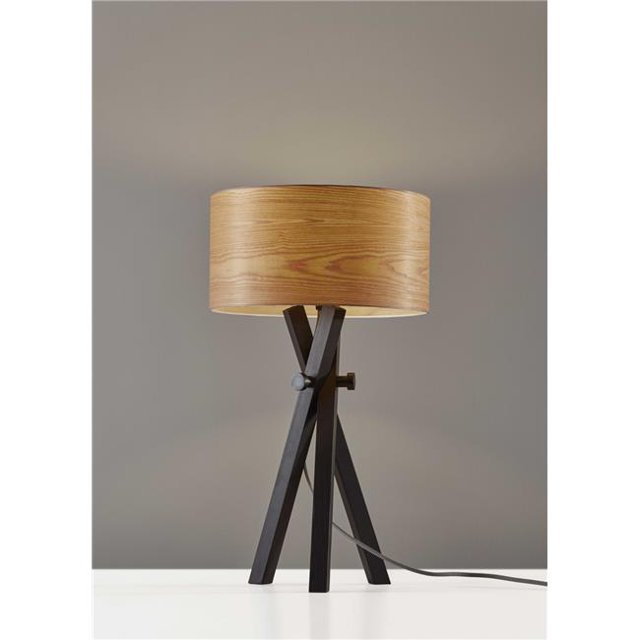 15" X 15" X 26.5" Black Wood/Metal Table Lamp