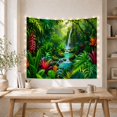 thumbnail image 5 of Floral Garden Tropical with Rainforest Around Cascading, Mystical Fantasy for Space Lovers, Aesthetic Wall Decor, Mother'S Day Gift, Tapestry Wall Hanging for Dorm and Living Room, 5 of 7