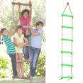 thumbnail image 4 of Equipo de ejercicio de juguete de escalera de escalada de cuerda para niños de seis secciones de plástico para exteriores (verde), 4 of 8