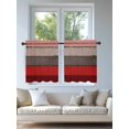 thumbnail image 4 of Red Grey Tier Curtains 36 Inch Length,Sheer Curtains for Bedroom Living Room Window Vintage Stripe Farmhouse Wood Grain Ombre Rod Pocket Drapes Kitchen Curtains Small Half Window 27.5"x36" 2 Panels, 4 of 6
