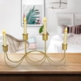 thumbnail image 4 of Candelabro de pilar artesanal, romántico y decorativo para chimenea y sala de estar. Oro alto 4 brazos, 4 of 8