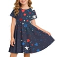 thumbnail image 2 of Amidoa Girl Dresses Swing Short Sleeve A-Line 4th of July Dress Summer Casual Sundress for Kids Multicolor Size 11, 2 of 9