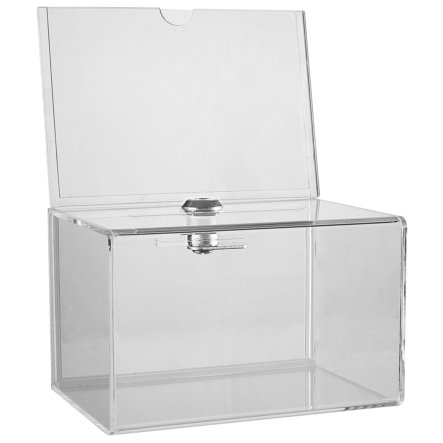 My Charity Boxes MCB Clear Acrylic Donation Collection Box with Back