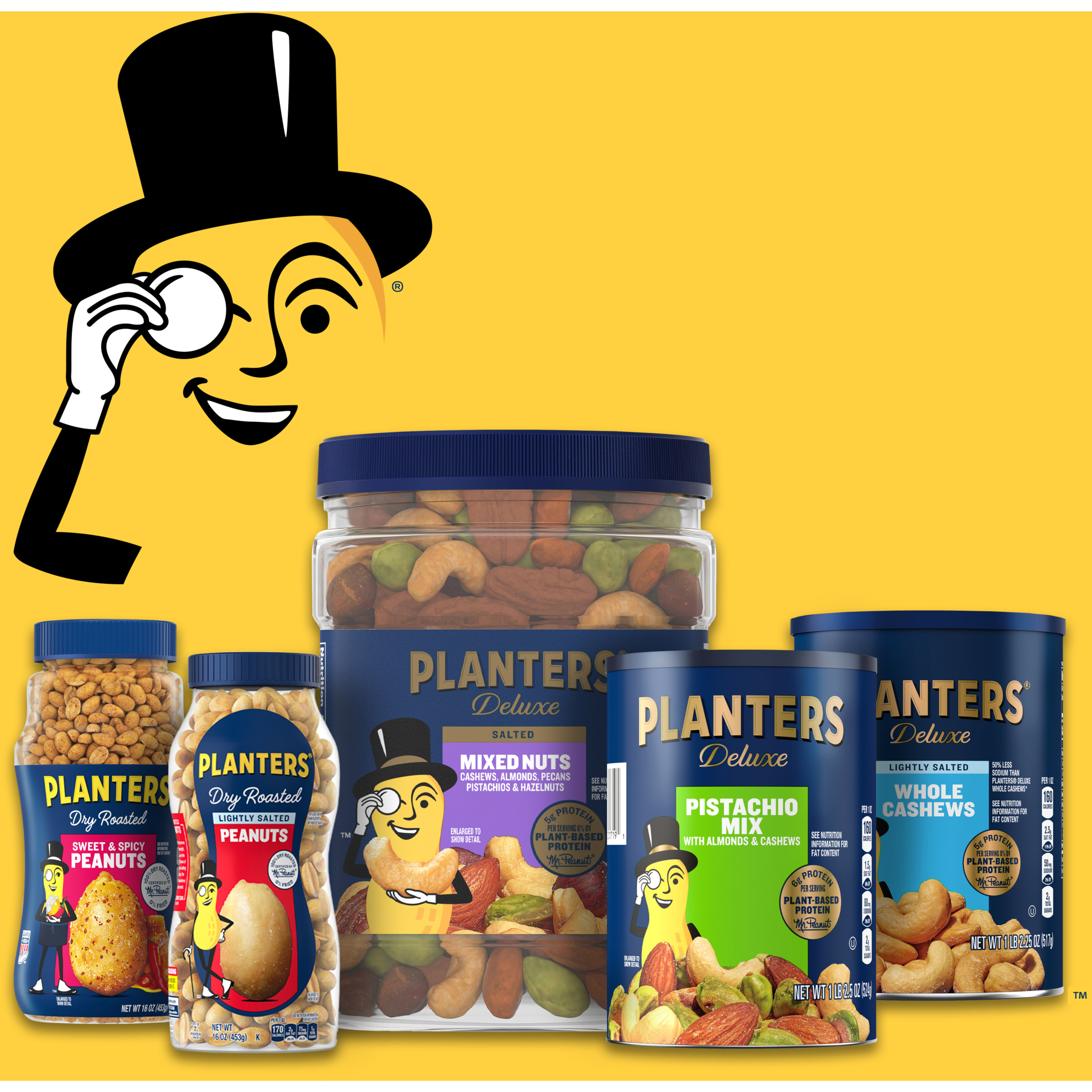 PLANTERS Deluxe Salted Whole Cashews, Party Snacks, Plant-Based Protein 18.25oz (1 Canister) - image 4 of 15