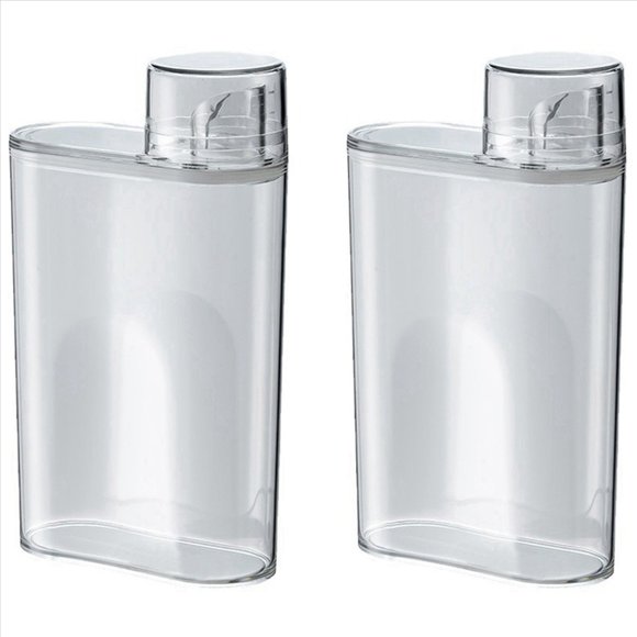 2X Botella Dispensadora de Detergente para Ropa Transparente con Tanque Sellado para Detergente en Polvo y Blanqueador para Lavandería