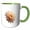 Green/White, variant on 3drose, Peony Single Flower Cut Out, 11oz Two-tone Red Mug
