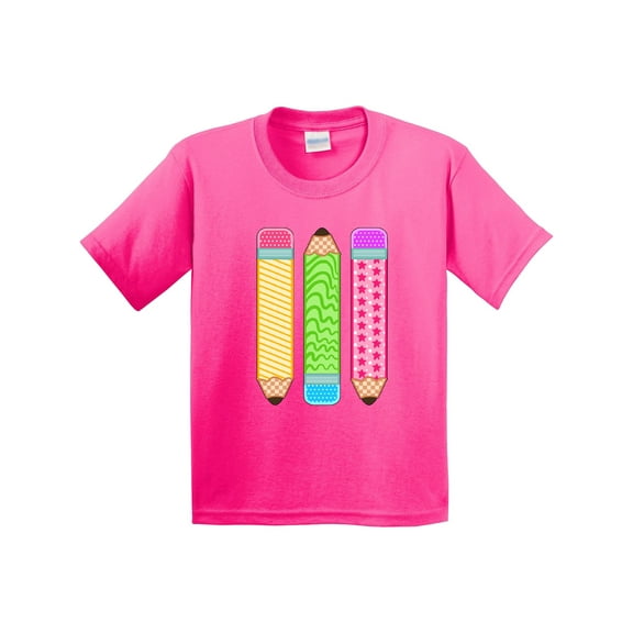 Inktastic Colorful Patterned Pencils for Back to School Youth T-Shirt