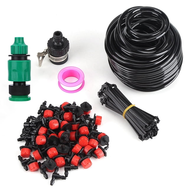 Kit de manguera de jardín de 25 m con autorriego para plantas, sistema de riego por microgoteo DIY