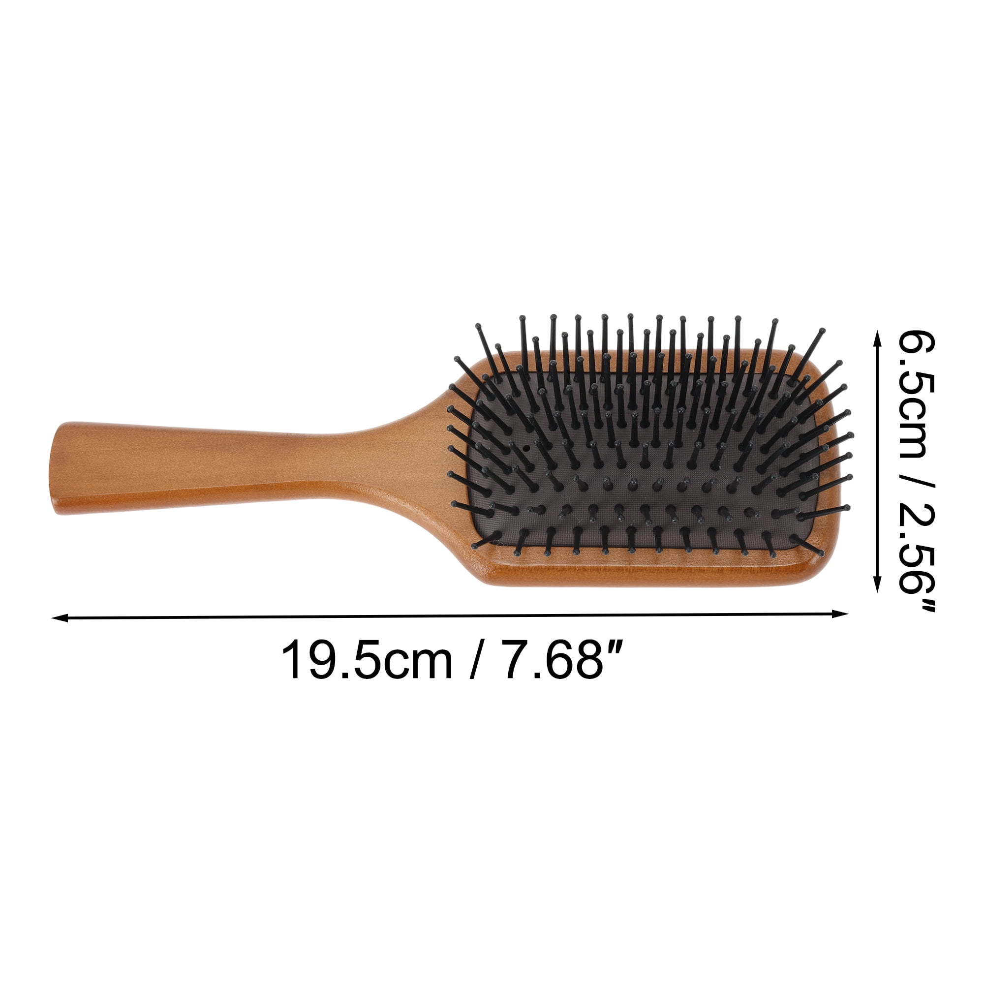Unique Bargains 1 Pc Wood Airbag Hair Comb for Hair Care Dark Brown, Black 7.68"x2.56"